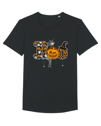 Boo With Spiders And Witch Hat Black