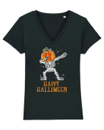 Dabbing Pumpkin Dabbing Skeleton Tricou mânecă scurtă guler V Damă Evoker