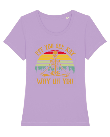 Eff You See Kay Why Oh You Funny Yoga Skeleton Lavender Dawn