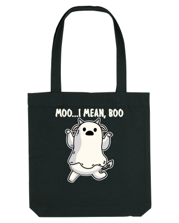 Ghost Cow Moo I Mean Boo Halloween Black