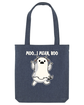 Ghost Cow Moo I Mean Boo Halloween Midnight Blue