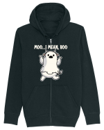 Ghost Cow Moo I Mean Boo Halloween Hanorac cu fermoar Unisex Connector
