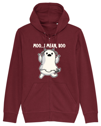 Ghost Cow Moo I Mean Boo Halloween Burgundy