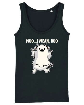 Ghost Cow Moo I Mean Boo Halloween Black