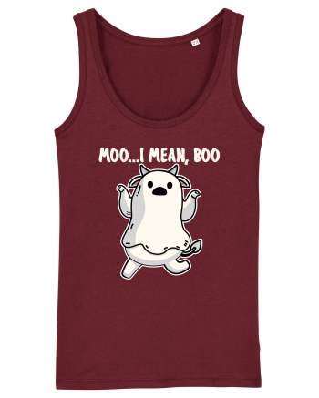 Ghost Cow Moo I Mean Boo Halloween Burgundy