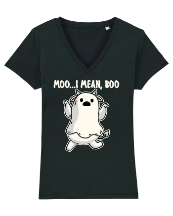 Ghost Cow Moo I Mean Boo Halloween Black