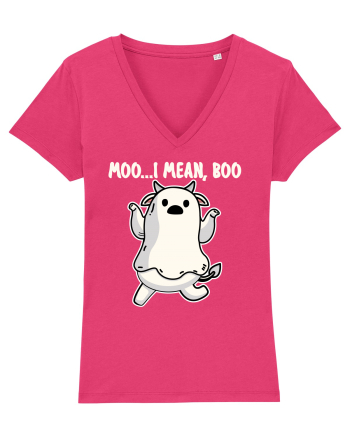 Ghost Cow Moo I Mean Boo Halloween Raspberry
