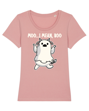 Ghost Cow Moo I Mean Boo Halloween Canyon Pink