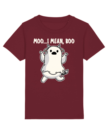 Ghost Cow Moo I Mean Boo Halloween Burgundy
