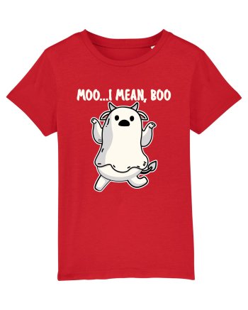 Ghost Cow Moo I Mean Boo Halloween Red