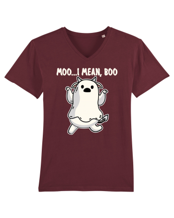 Ghost Cow Moo I Mean Boo Halloween Burgundy