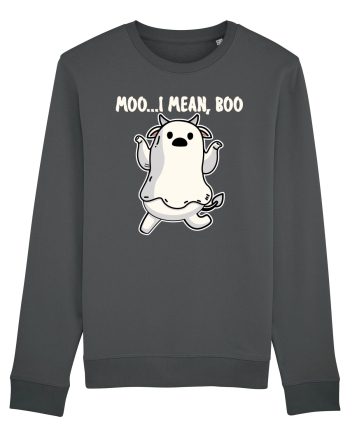 Ghost Cow Moo I Mean Boo Halloween Anthracite