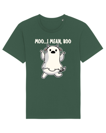 Ghost Cow Moo I Mean Boo Halloween Bottle Green