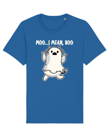 Ghost Cow Moo I Mean Boo Halloween Royal Blue