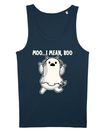 Ghost Cow Moo I Mean Boo Halloween Navy
