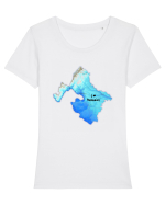 Mehedinți County Map Tricou mânecă scurtă guler larg fitted Damă Expresser