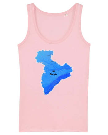 Giurgiu County Map Cotton Pink