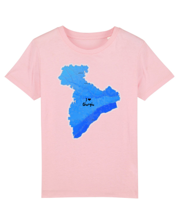 Giurgiu County Map Cotton Pink