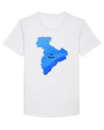 Giurgiu County Map Tricou mânecă scurtă guler larg Bărbat Skater