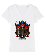 Ete, draci moțați Tricou mânecă scurtă guler V Damă Evoker