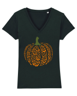 Halloween Bat Pumpkin Tricou mânecă scurtă guler V Damă Evoker