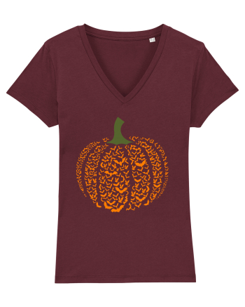 Halloween Bat Pumpkin Burgundy