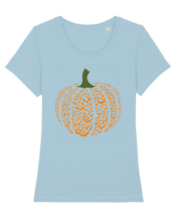 Halloween Bat Pumpkin Sky Blue