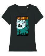 Halloween Dark Night Tricou mânecă scurtă guler larg fitted Damă Expresser