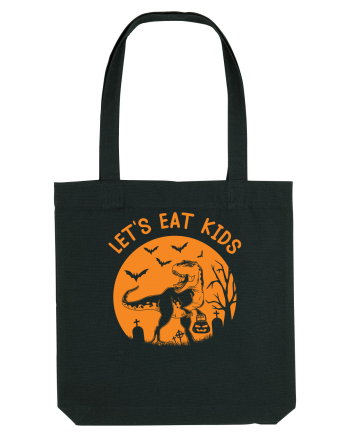 Halloween Dinosaur Let's Eat Kids Black