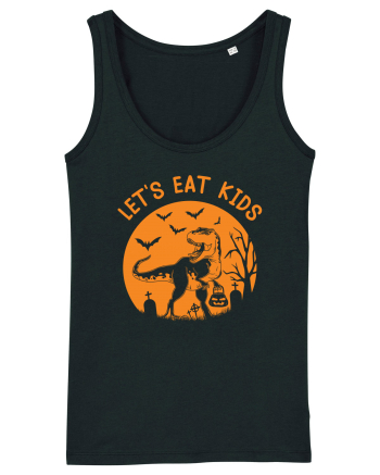 Halloween Dinosaur Let's Eat Kids Black