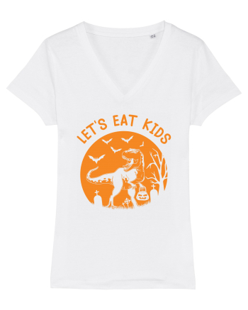 Halloween Dinosaur Let's Eat Kids White
