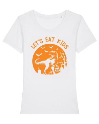 Halloween Dinosaur Let's Eat Kids White