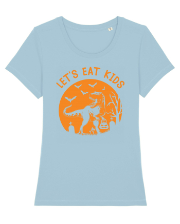 Halloween Dinosaur Let's Eat Kids Sky Blue