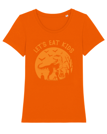 Halloween Dinosaur Let's Eat Kids Bright Orange