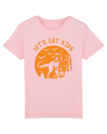 Halloween Dinosaur Let's Eat Kids Cotton Pink