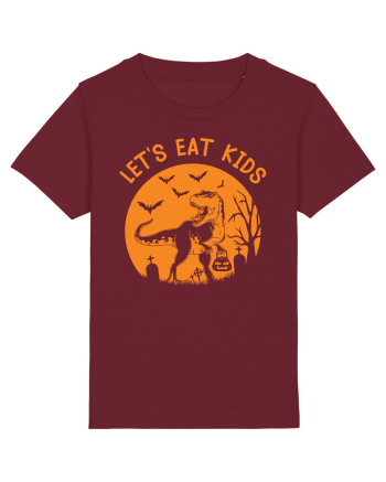 Halloween Dinosaur Let's Eat Kids Burgundy