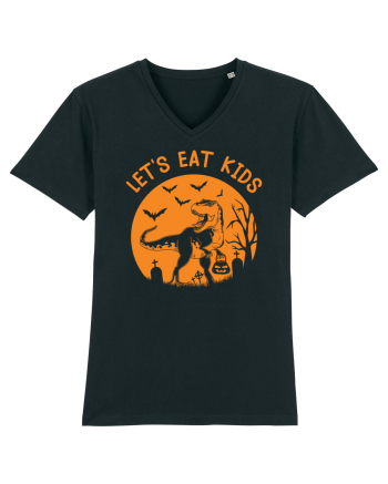 Halloween Dinosaur Let's Eat Kids Black