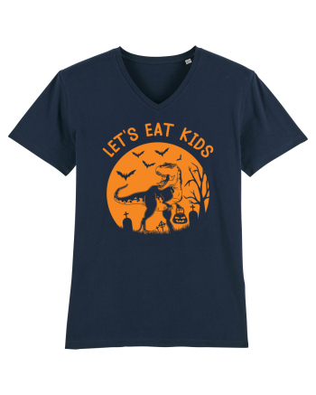 Halloween Dinosaur Let's Eat Kids French Navy
