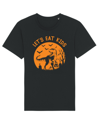 Halloween Dinosaur Let's Eat Kids Black