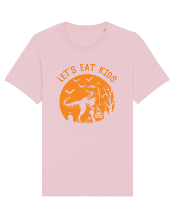 Halloween Dinosaur Let's Eat Kids Cotton Pink