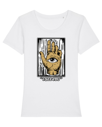Halloween Eye In Hand I See You White