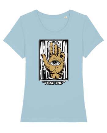 Halloween Eye In Hand I See You Sky Blue