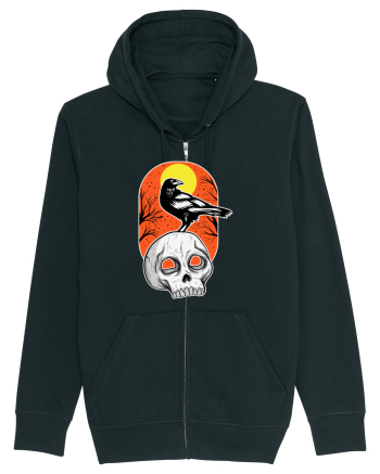 Halloween Pumpkin And Black Crow Black