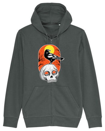 Halloween Pumpkin And Black Crow Anthracite
