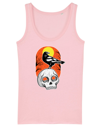Halloween Pumpkin And Black Crow Cotton Pink