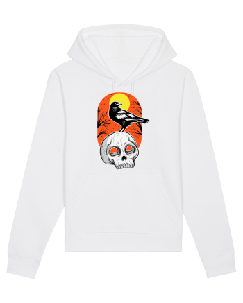 Halloween Pumpkin And Black Crow White