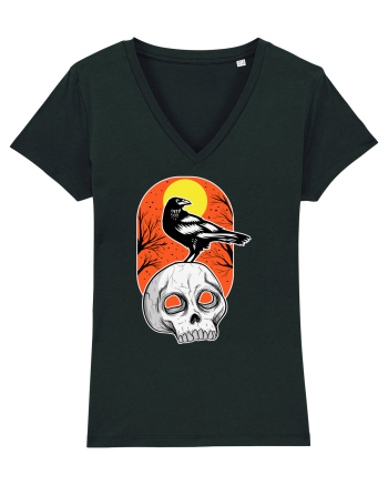 Halloween Pumpkin And Black Crow Black