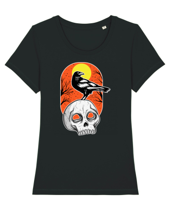 Halloween Pumpkin And Black Crow Black