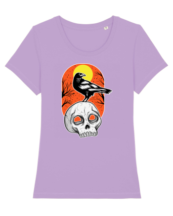 Halloween Pumpkin And Black Crow Lavender Dawn