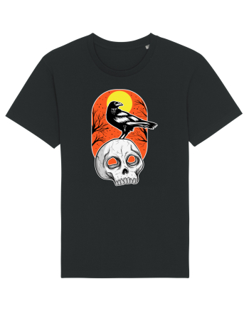 Halloween Pumpkin And Black Crow Black